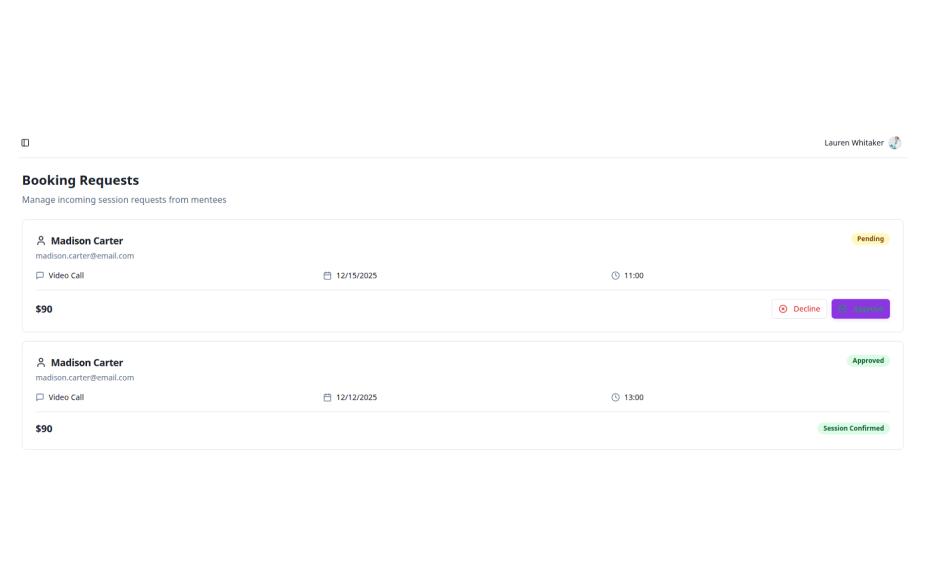 Booking Requests